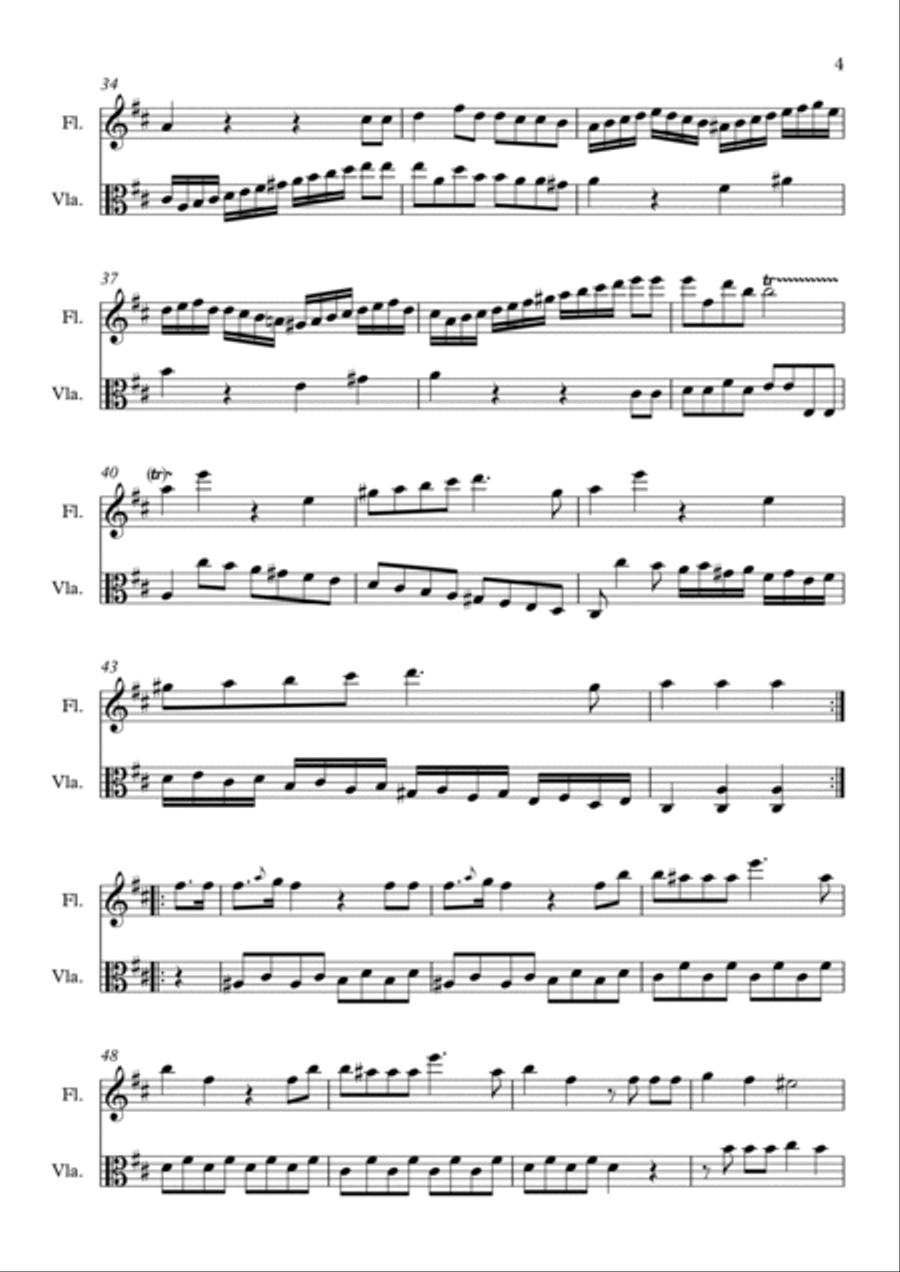 Six Duos Concertantes for Flute and Viola - Tutti Flute scores gallery preview page 5