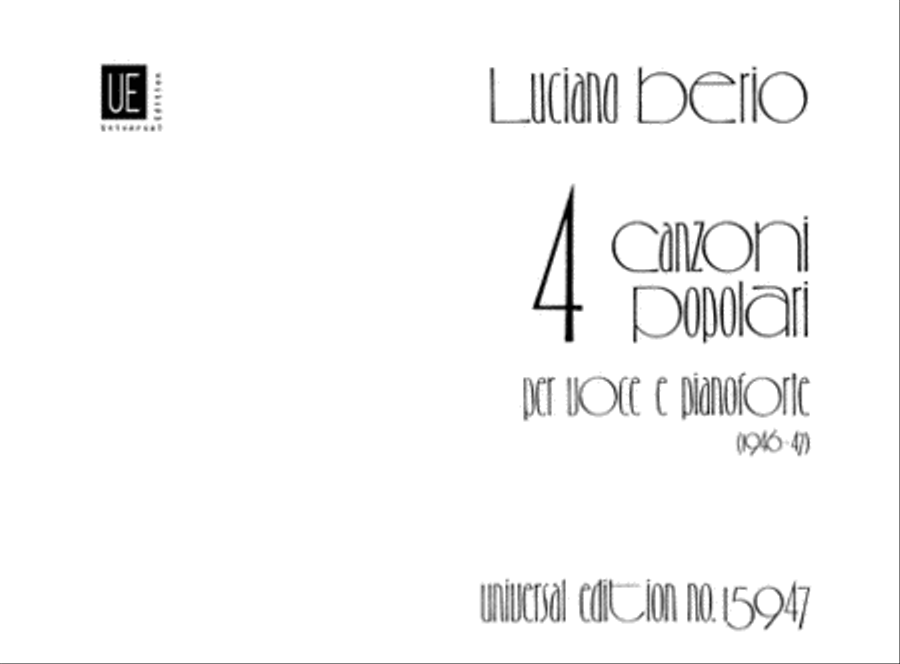 Canzoni Populari, 4 School and Community scores gallery preview page 1