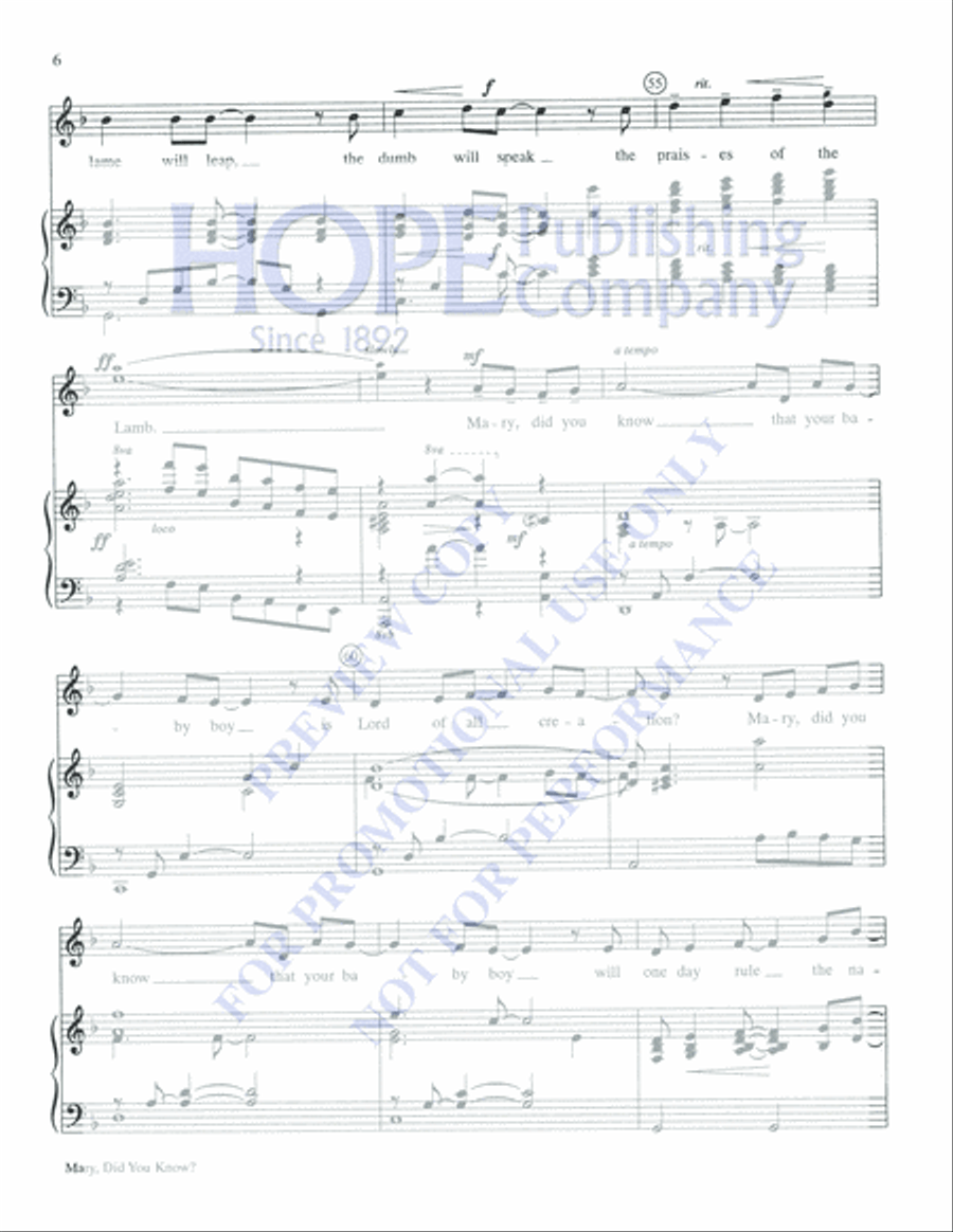 Mary, Did You Know? Solo Mary, Did You Know? Solo 4-Part scores gallery preview page 6