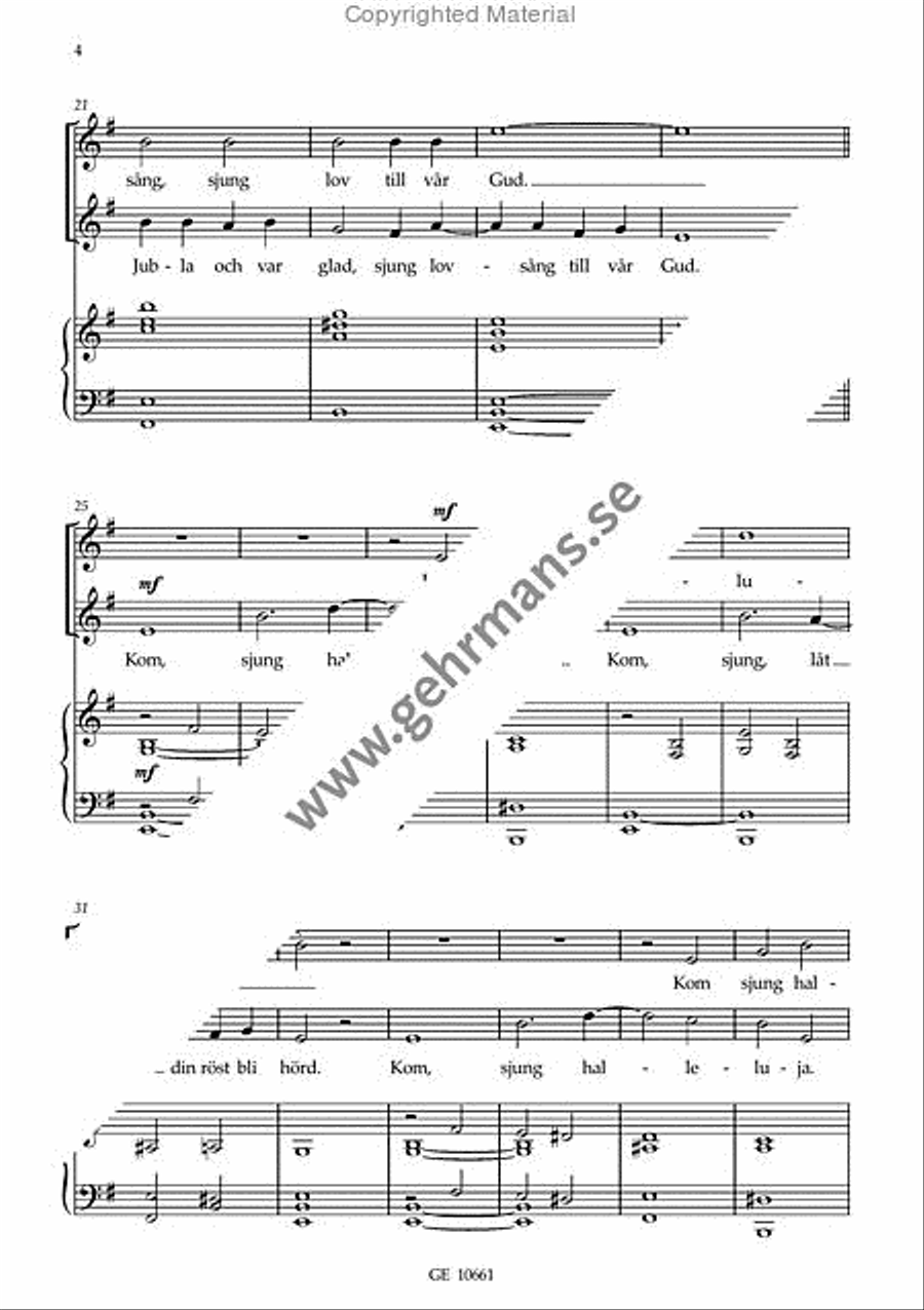 Sjung till var Gud Unison Choir scores gallery preview page 3