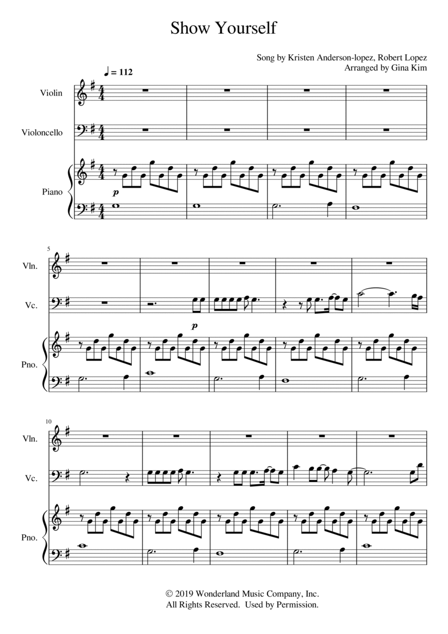Show Yourself - Score Only Piano Trio scores gallery preview page 1