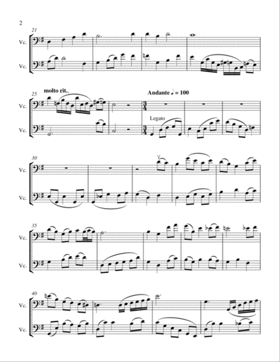 Duet in G Major for Two Cellos String Duet scores gallery preview page 4