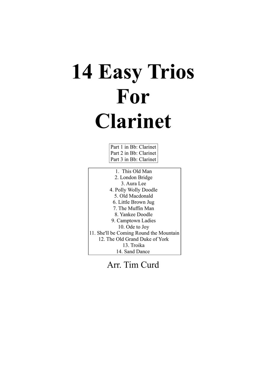14 Easy Trios For Clarinet Woodwind Trio scores gallery preview page 1