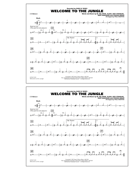 Welcome To The Jungle - Cymbals