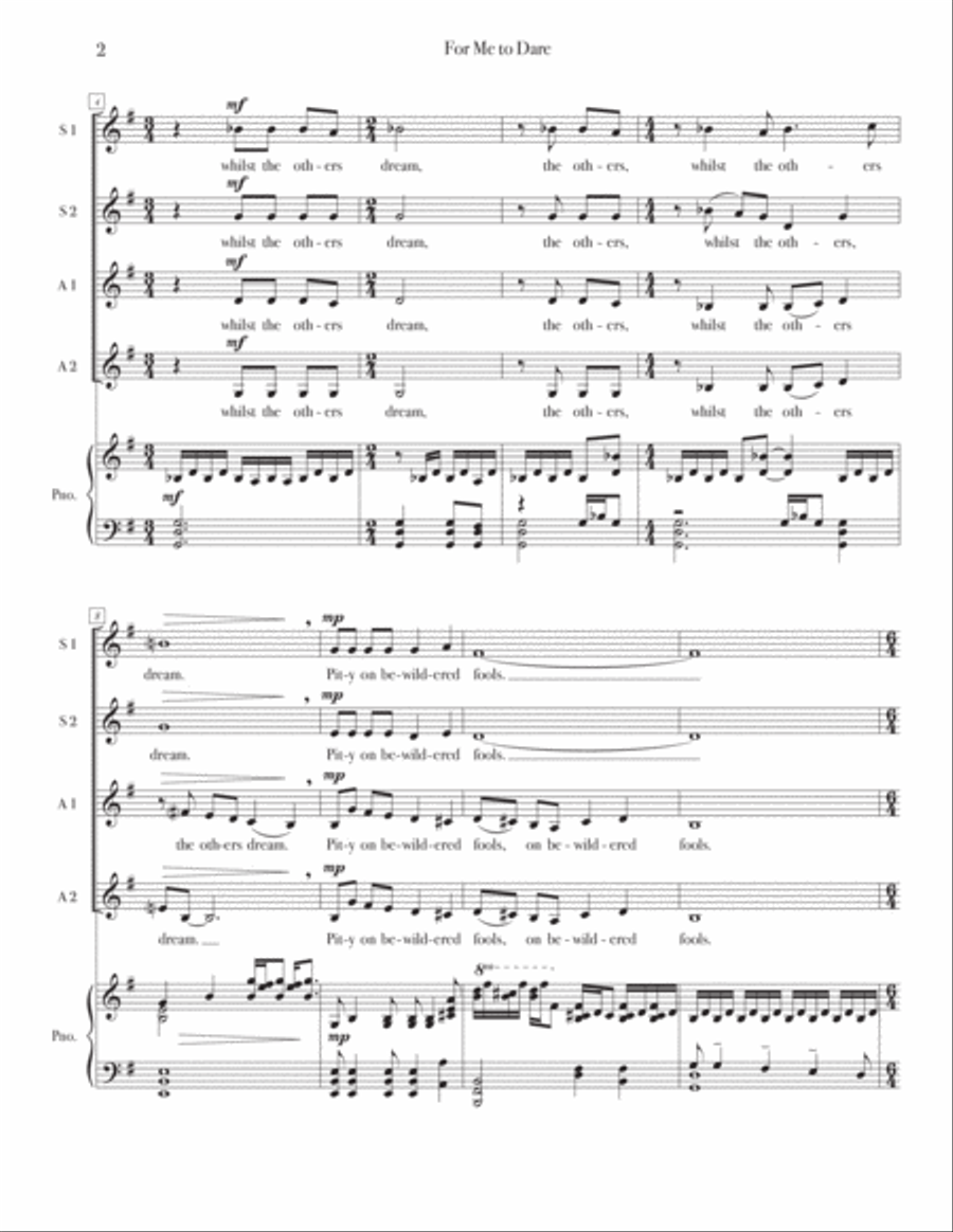 For Me To Dare For Me To Dare SSA scores gallery preview page 2