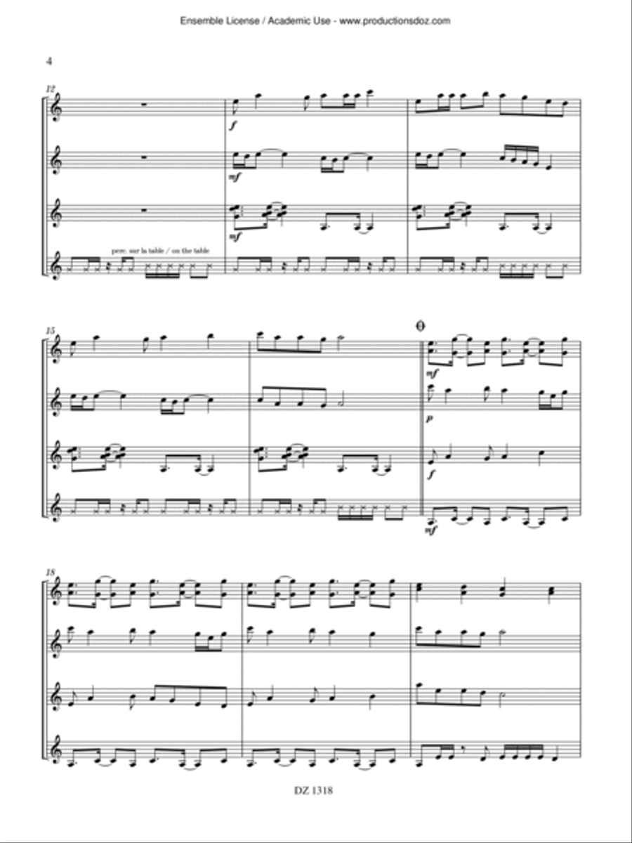 Musique facile pour 4 guitares - Australie (Ungala Wé) Guitar Ensemble scores gallery preview page 4