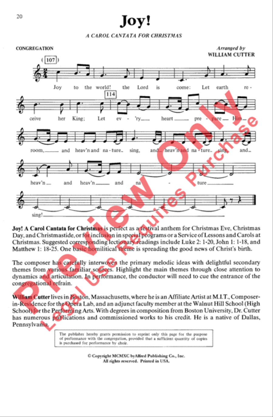 Joy: A Carol Cantata for Christmas 4-Part scores gallery preview page 20