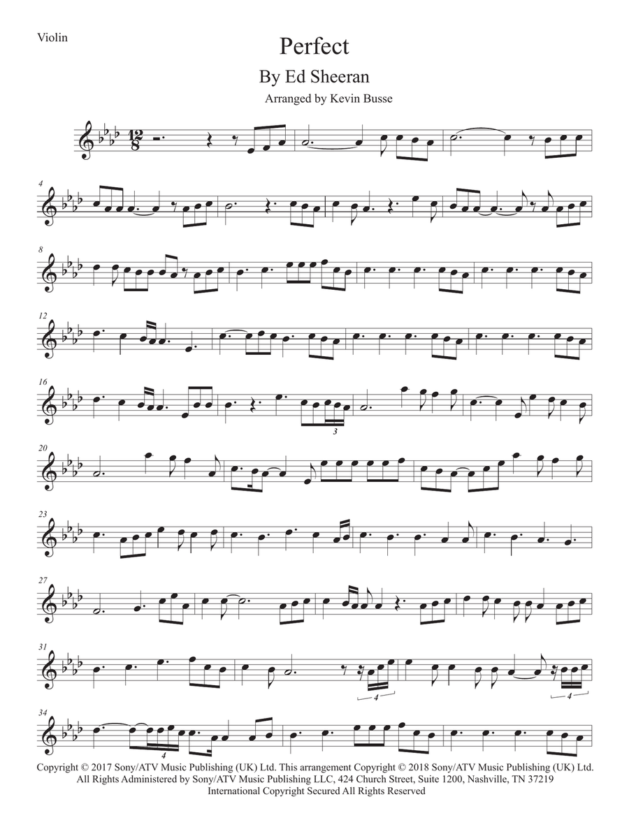 Perfect Perfect Violin Solo scores gallery preview page 1