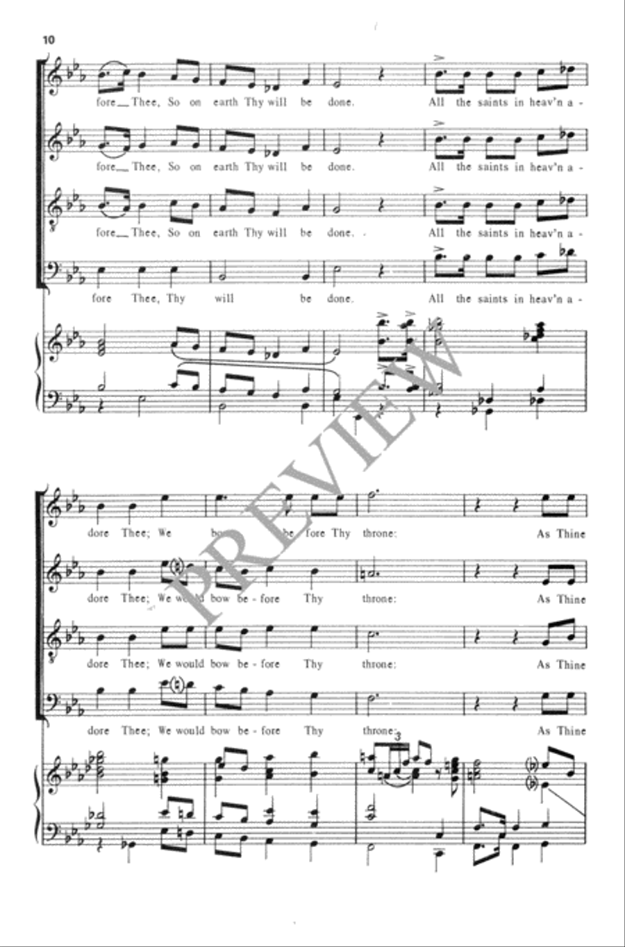 Praise the Lord! Ye Heavens, Adore Him 4-Part scores gallery preview page 11