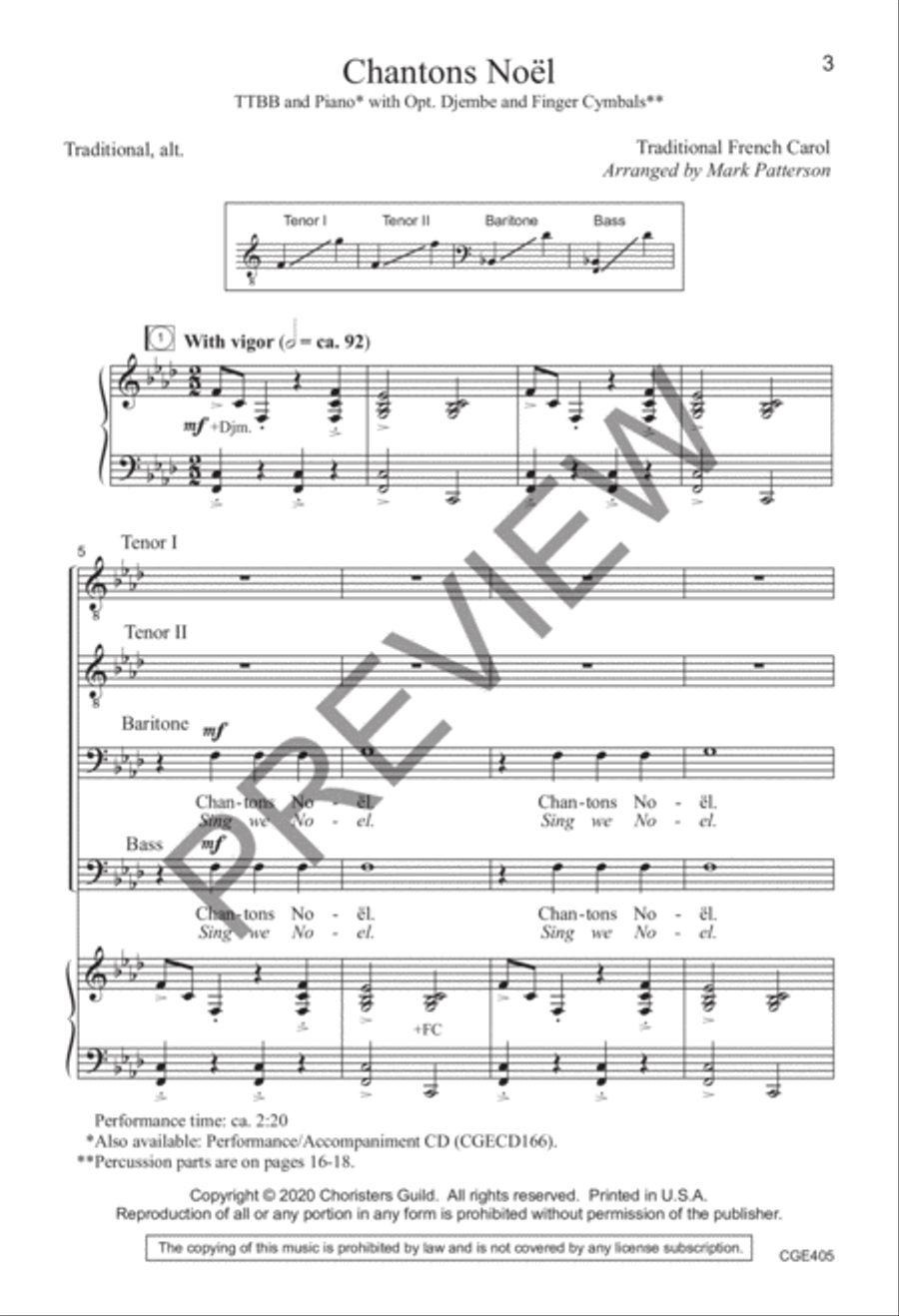 Chantons Noel (TTBB) Chantons Noel (TTBB) TTBB scores gallery preview page 2