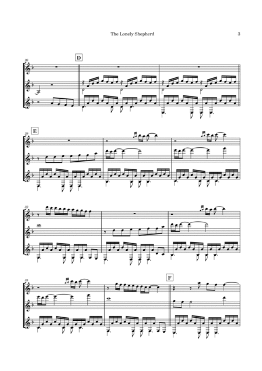 The Lonely Shepherd Guitar Ensemble scores gallery preview page 6