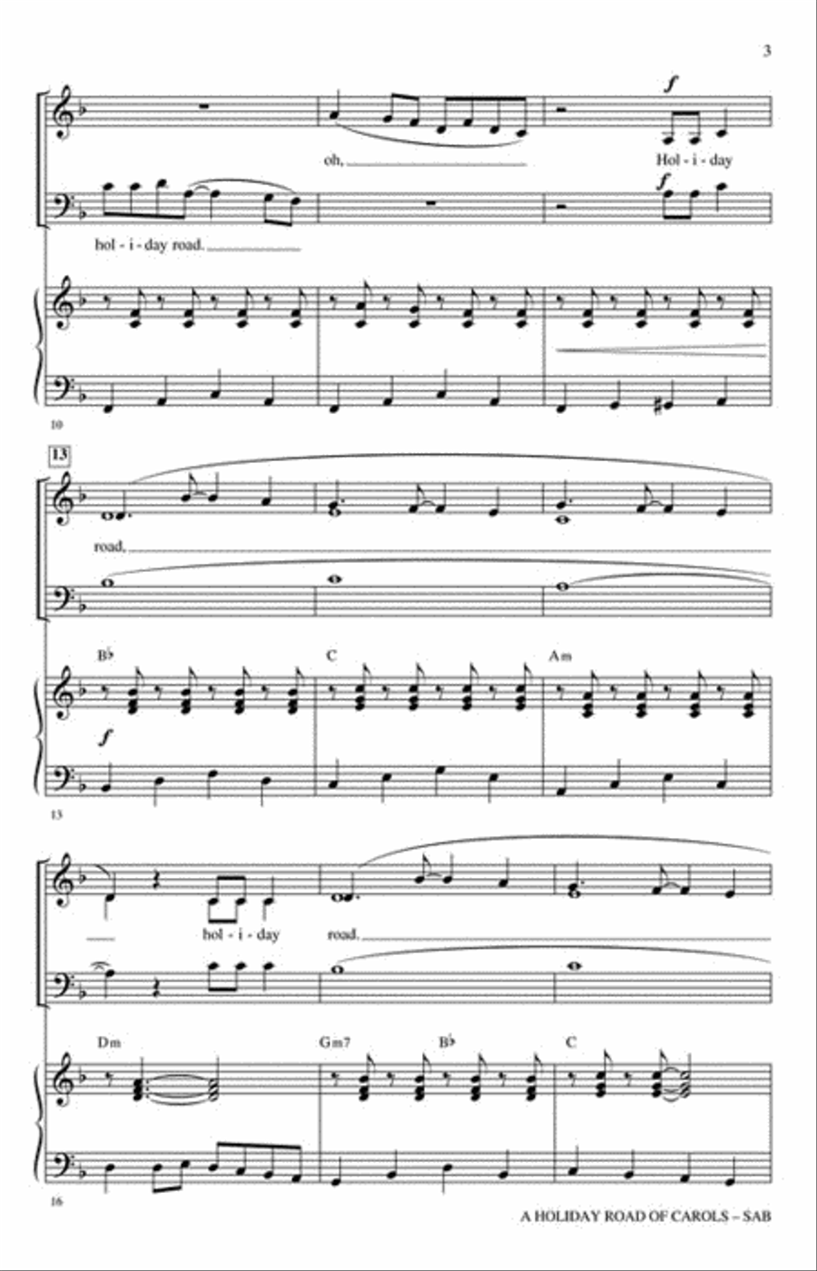 A “Holiday Road” of Carols 3-Part scores gallery preview page 3