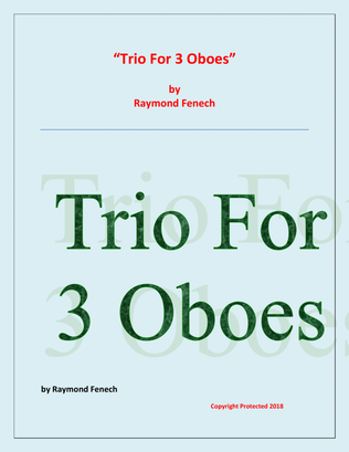 Trio for 3 Oboes - Easy/Beginner