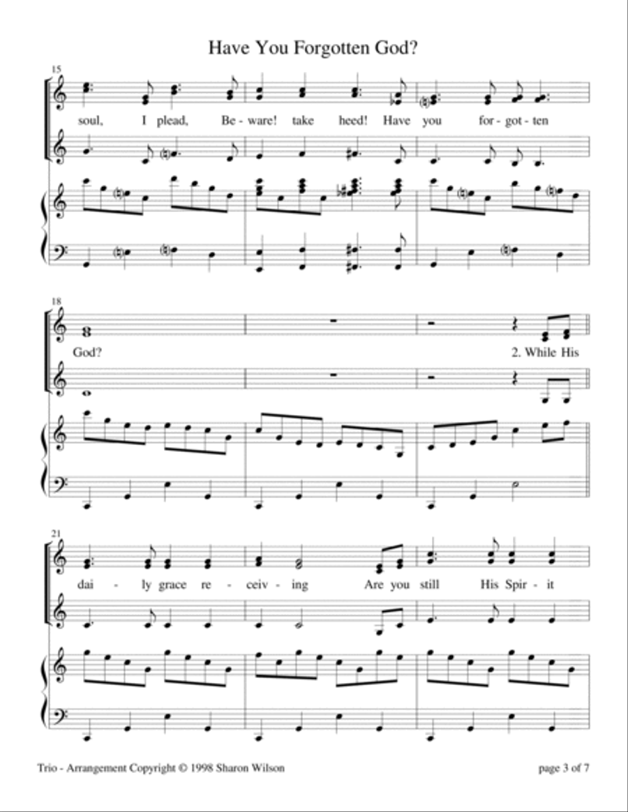 Have You Forgotten God? (for SSA Trio with Piano Accompaniment) SSA scores gallery preview page 6
