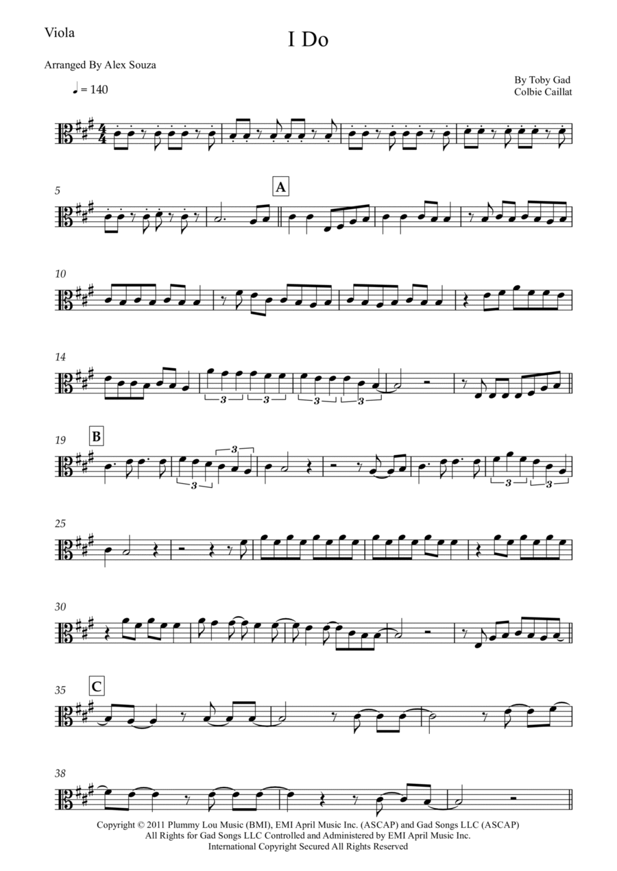 I Do Viola Solo scores gallery preview page 1