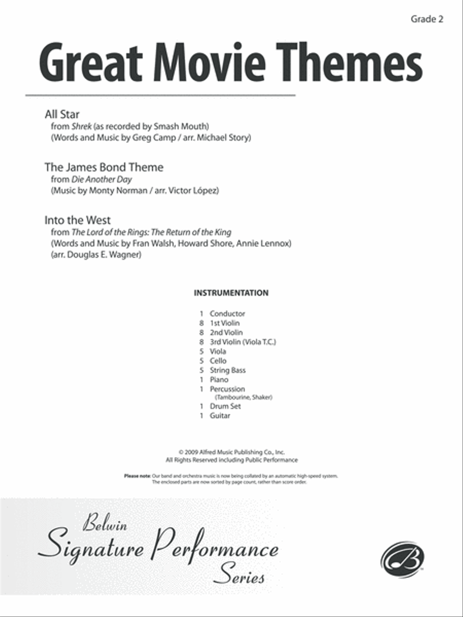 Great Movie Themes: Score String Orchestra scores gallery preview page 1