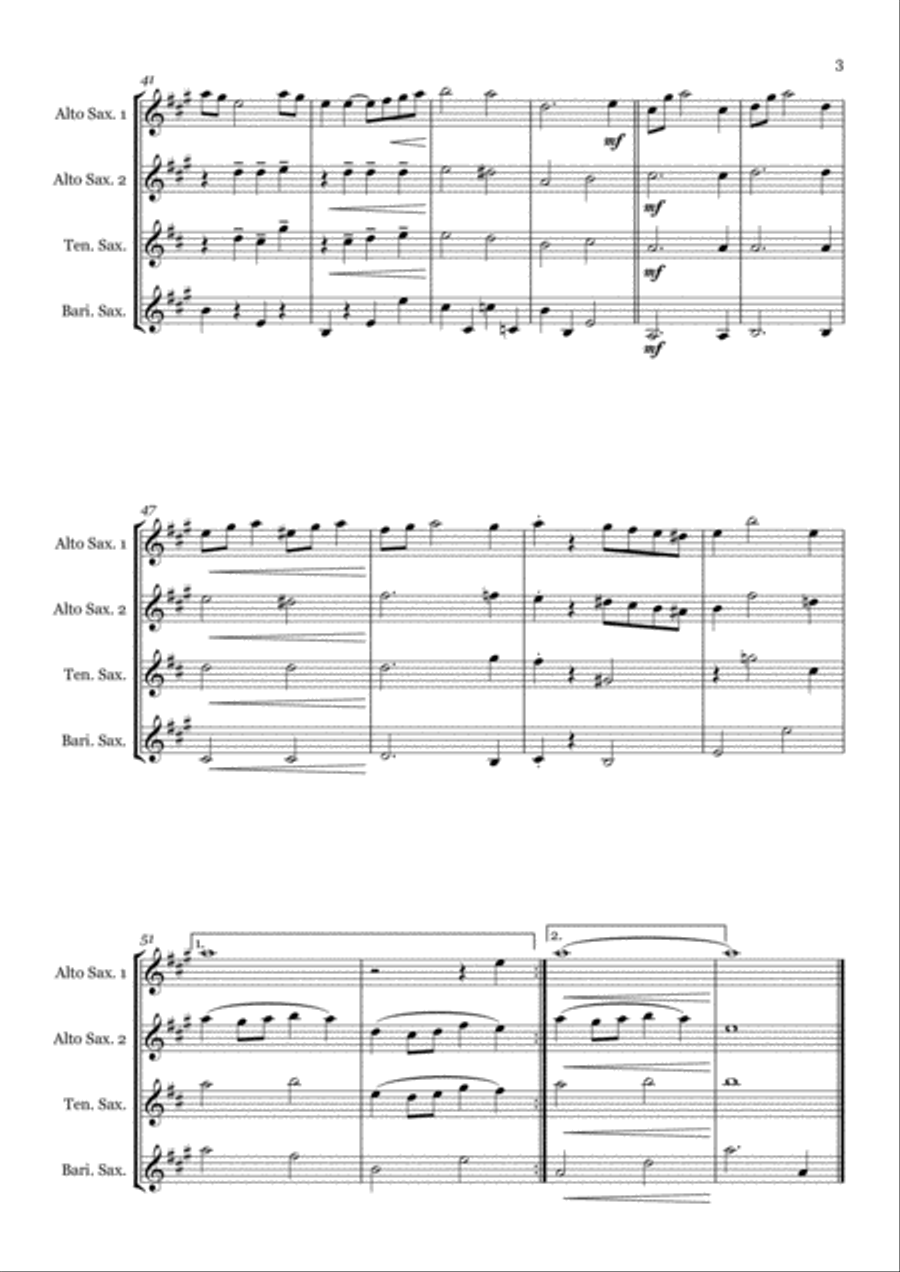 Bewitched Saxophone Quartet scores gallery preview page 3