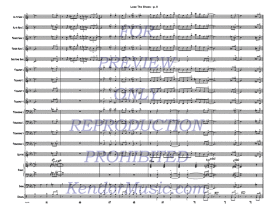 Lose The Shoes (Full Score) Jazz Ensemble scores gallery preview page 10