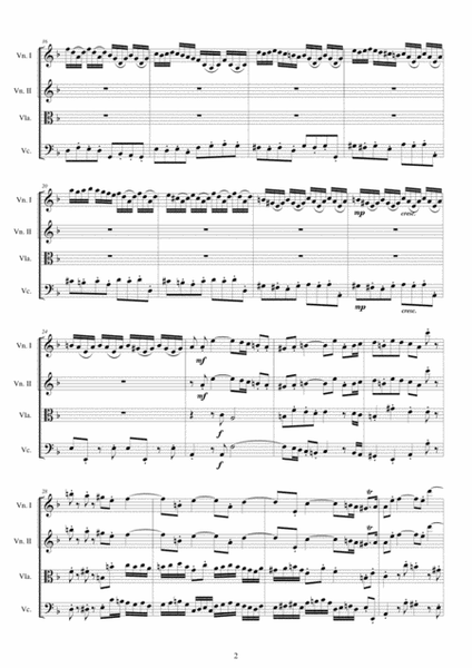 Vivaldi - Violin Concerto in D minor RV 242 Op.8 No.7 for String Quartet image number null
