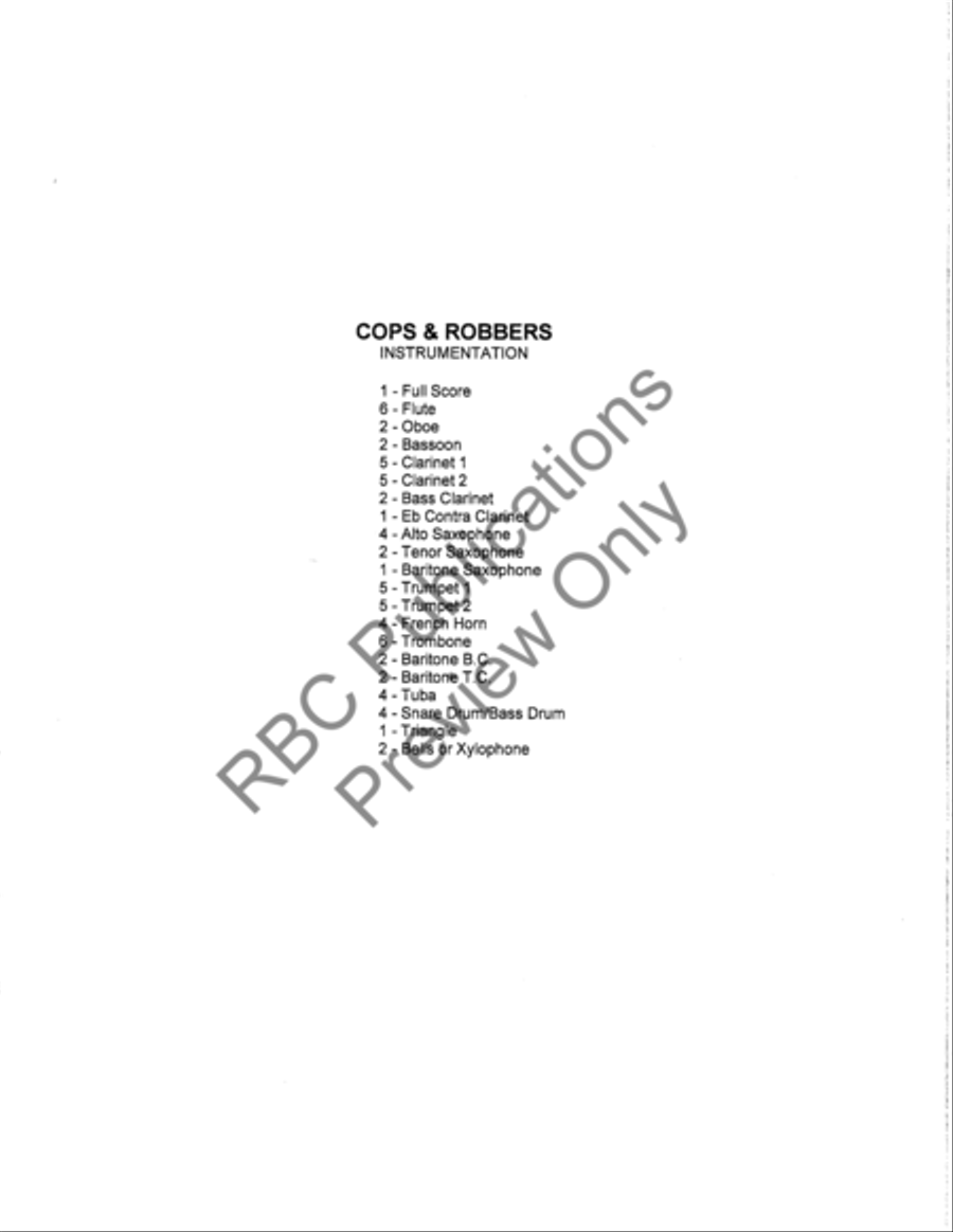 Cops & Robbers Concert Band scores gallery preview page 3