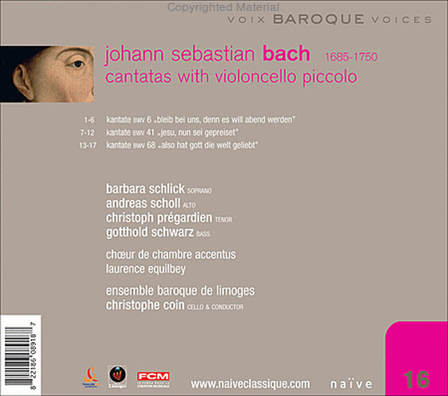 Cantatas With Violincello Picc