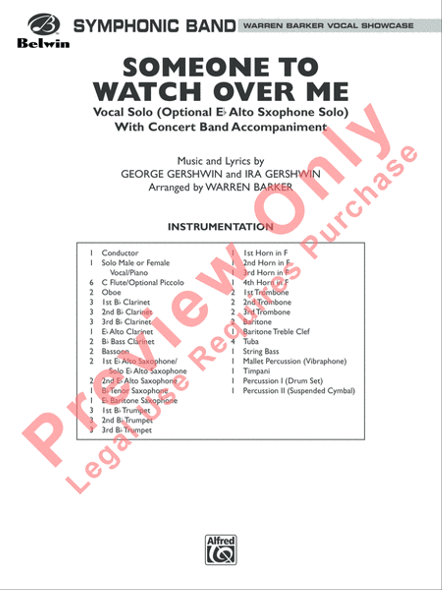 Someone to Watch Over Me Concert Band scores gallery preview page 2