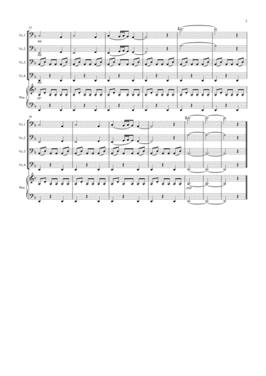 Arabian Dance (fantasia from Nutcracker) for Cello Quartet image number null