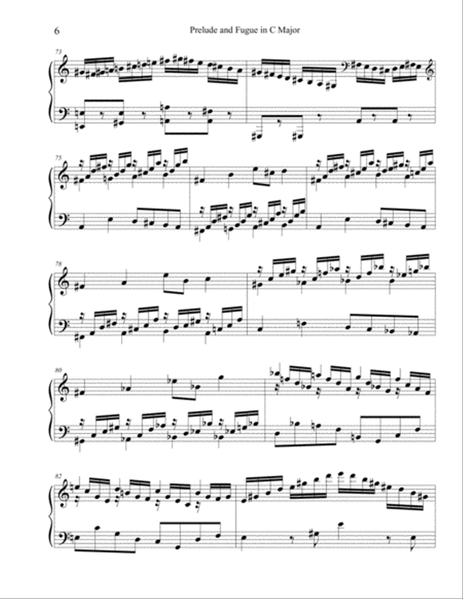 Prelude and Fugue in C Major Harpsichord scores gallery preview page 6