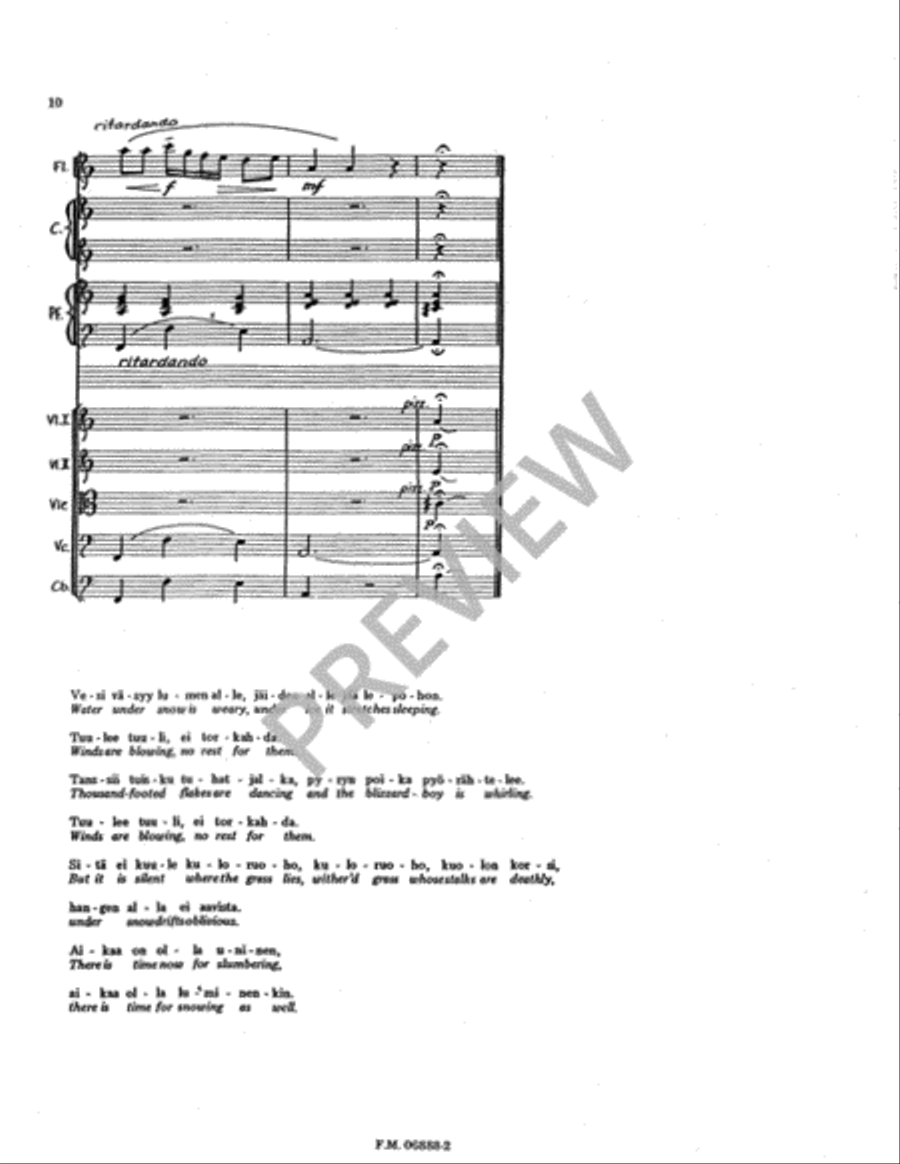 Water Under Snow Is Weary (Full Score and Instrumental Parts)) String Orchestra scores gallery preview page 11