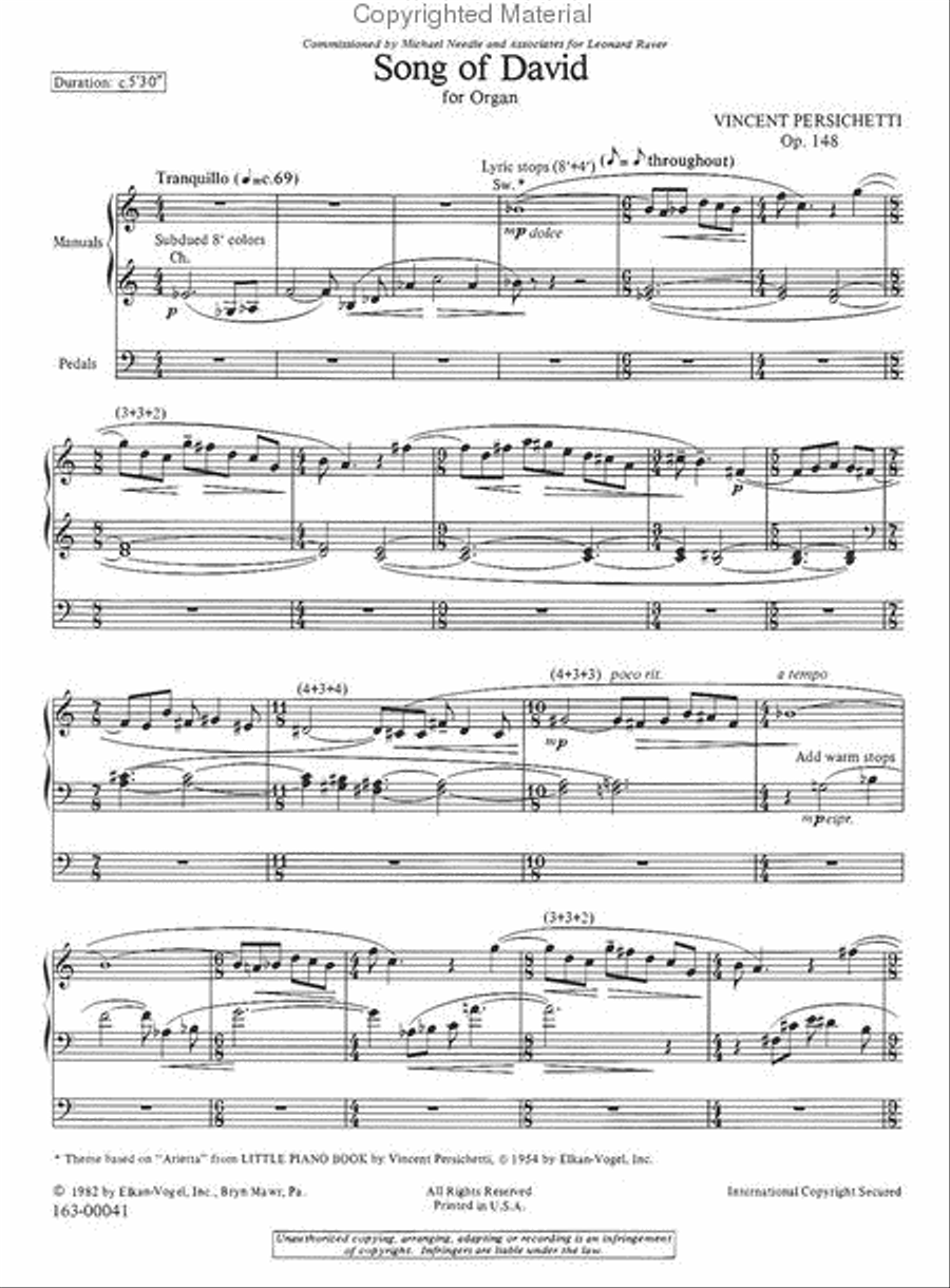Song Of David Chamber Music scores gallery preview page 2