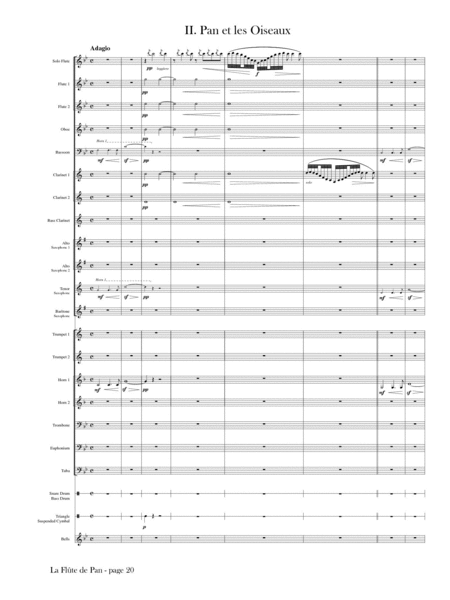 La Flute de Pan for Solo Flute and Concert Band (Full Score ONLY)