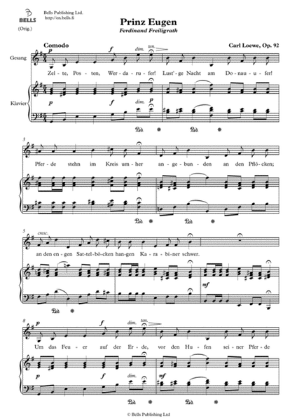 Prinz Eugen, Op. 92 (Original key. E minor)