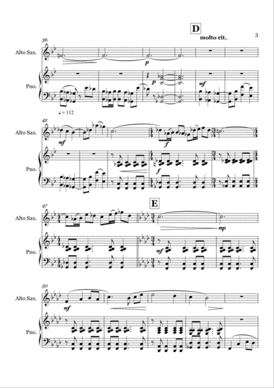 New York Concerto for Saxophone and Piano Alto Saxophone scores gallery preview page 6