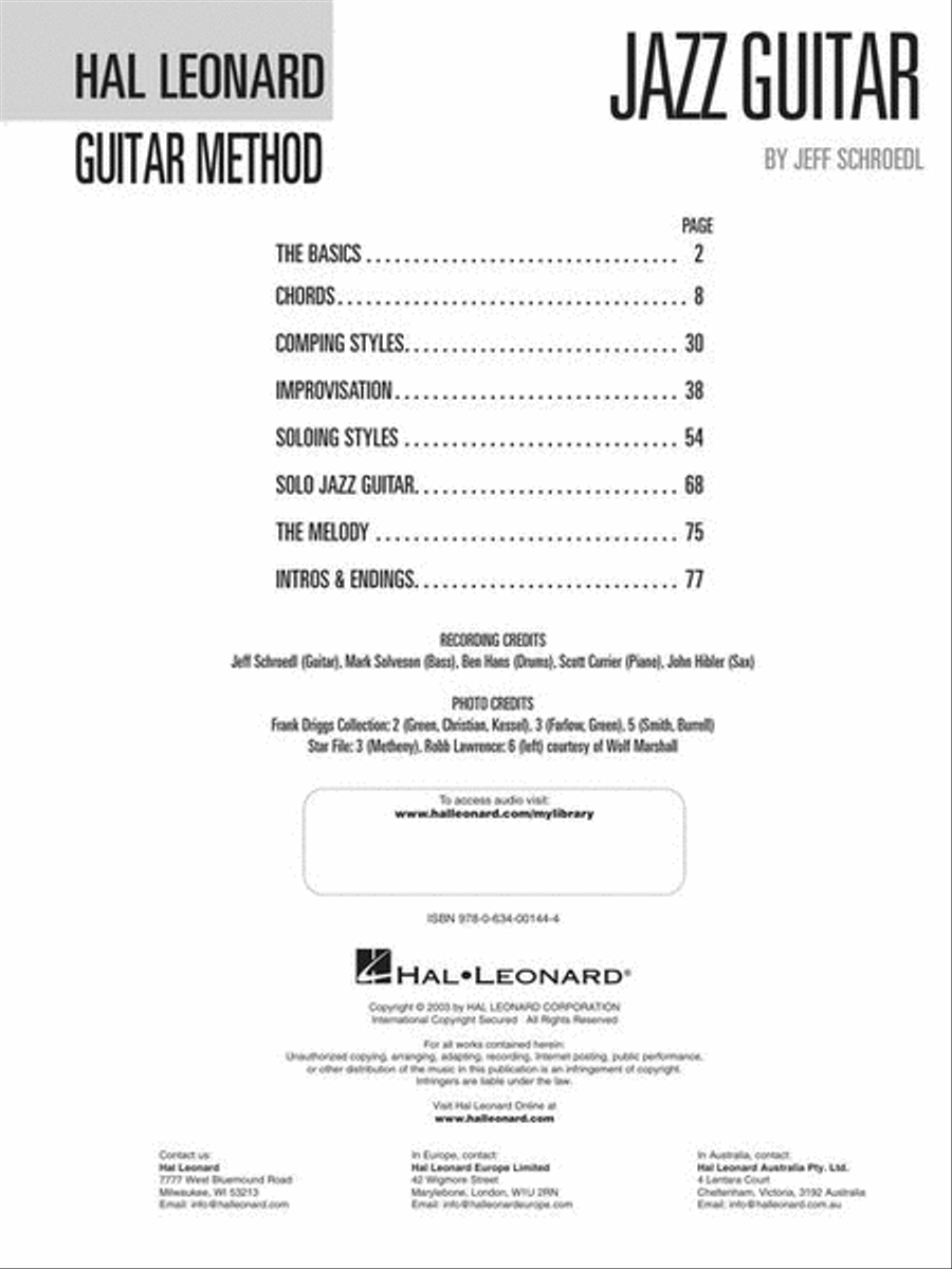 Hal Leonard Guitar Method – Jazz Guitar Electric Guitar scores gallery preview page 4