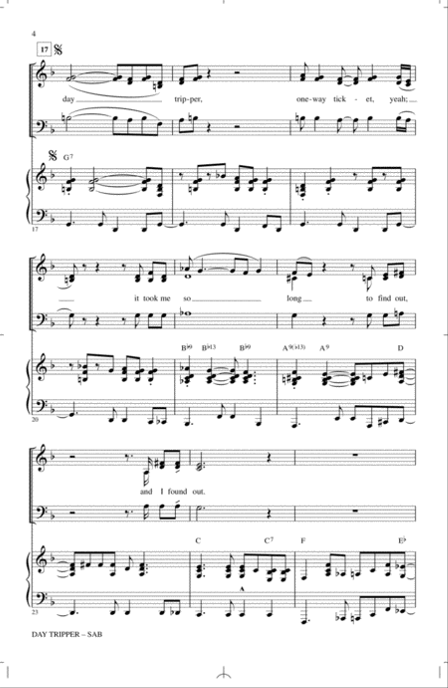 Day Tripper 3-Part scores gallery preview page 3