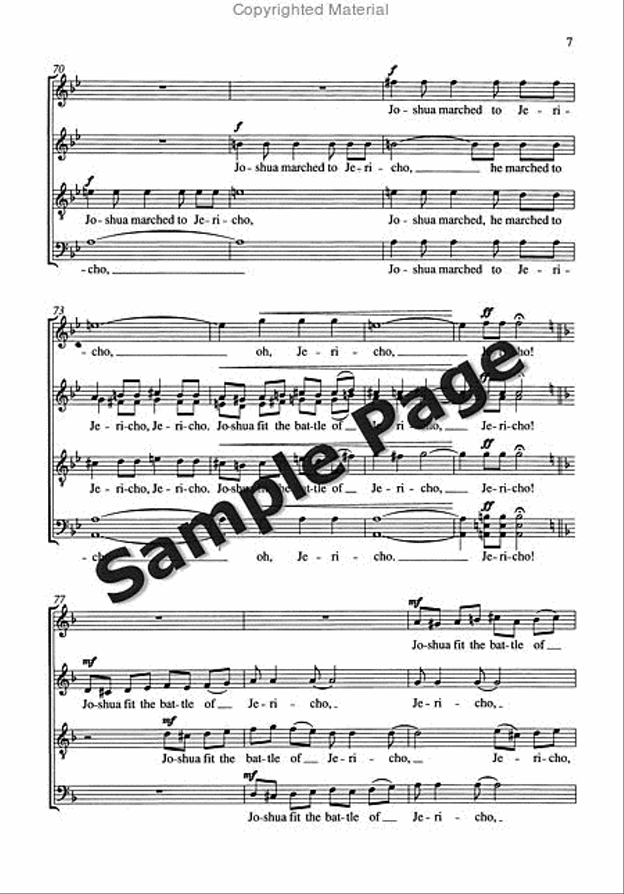 Joshua Fit the Battle of Jericho 4-Part scores gallery preview page 8