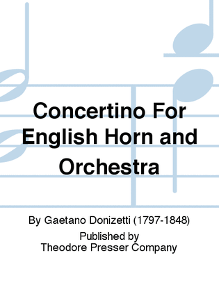 Book cover for Concertino for English Horn and Orchestra