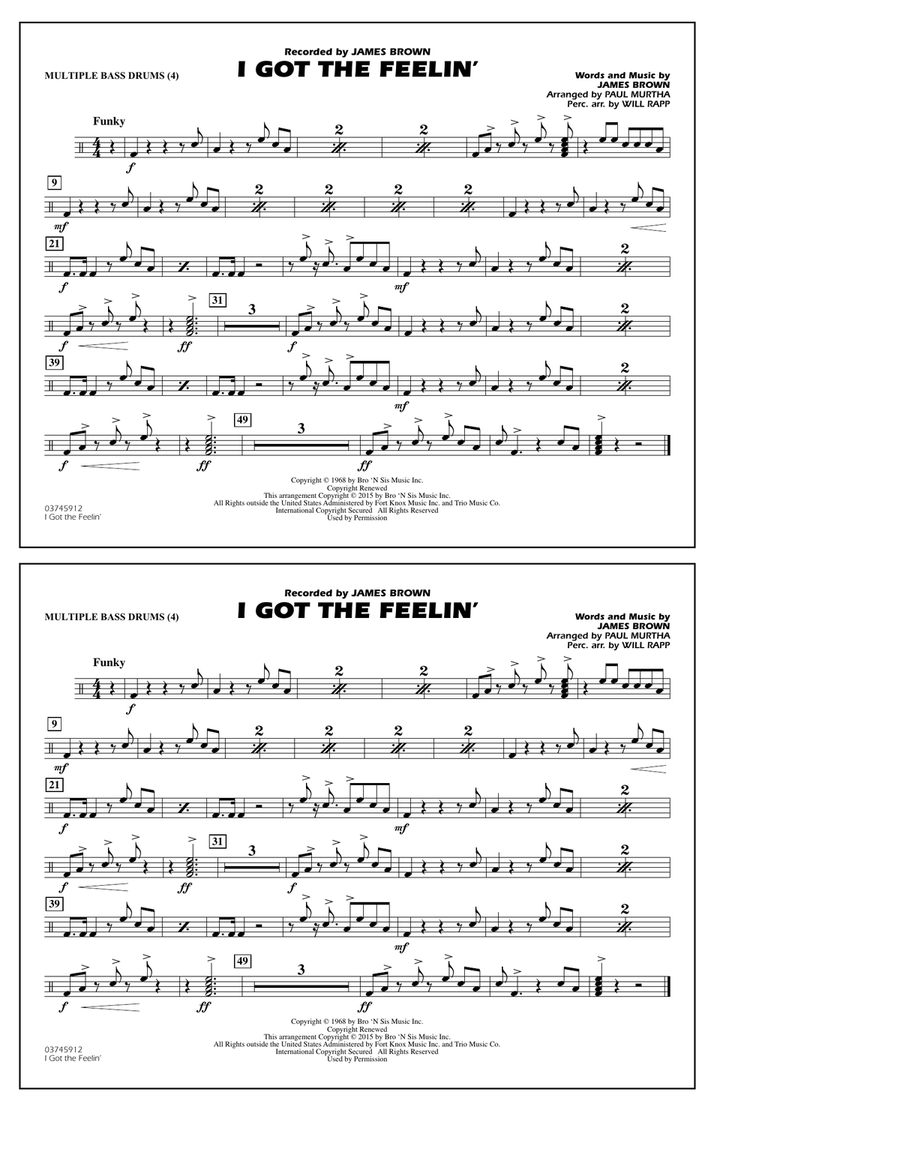 I Got the Feelin' - Multiple Bass Drums