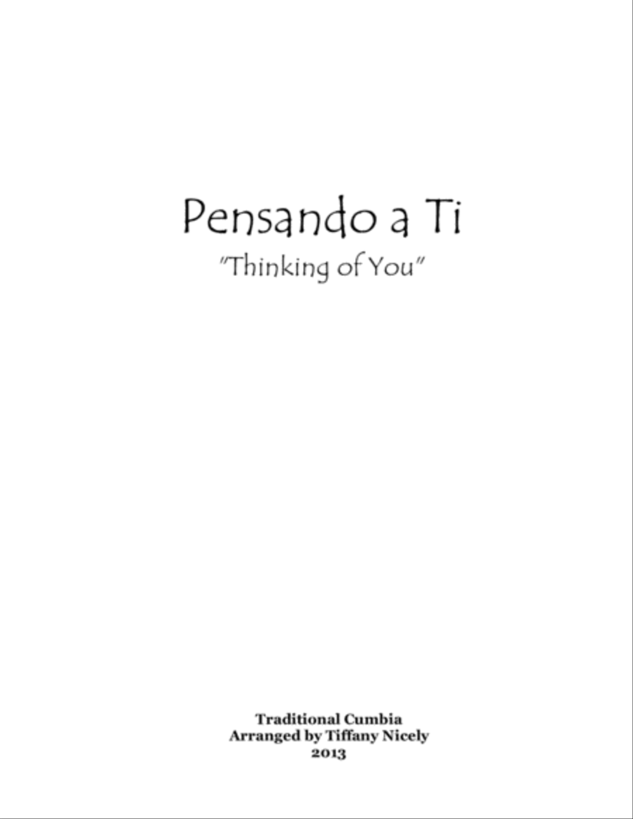 Pensando a Ti Marimba Ensemble Percussion Ensemble scores gallery preview page 1