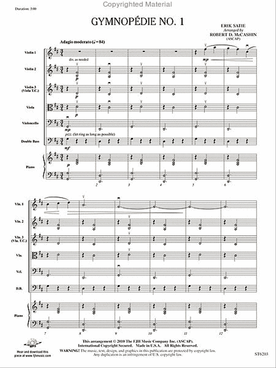Gymnopédie No. 1 String Orchestra scores gallery preview page 2