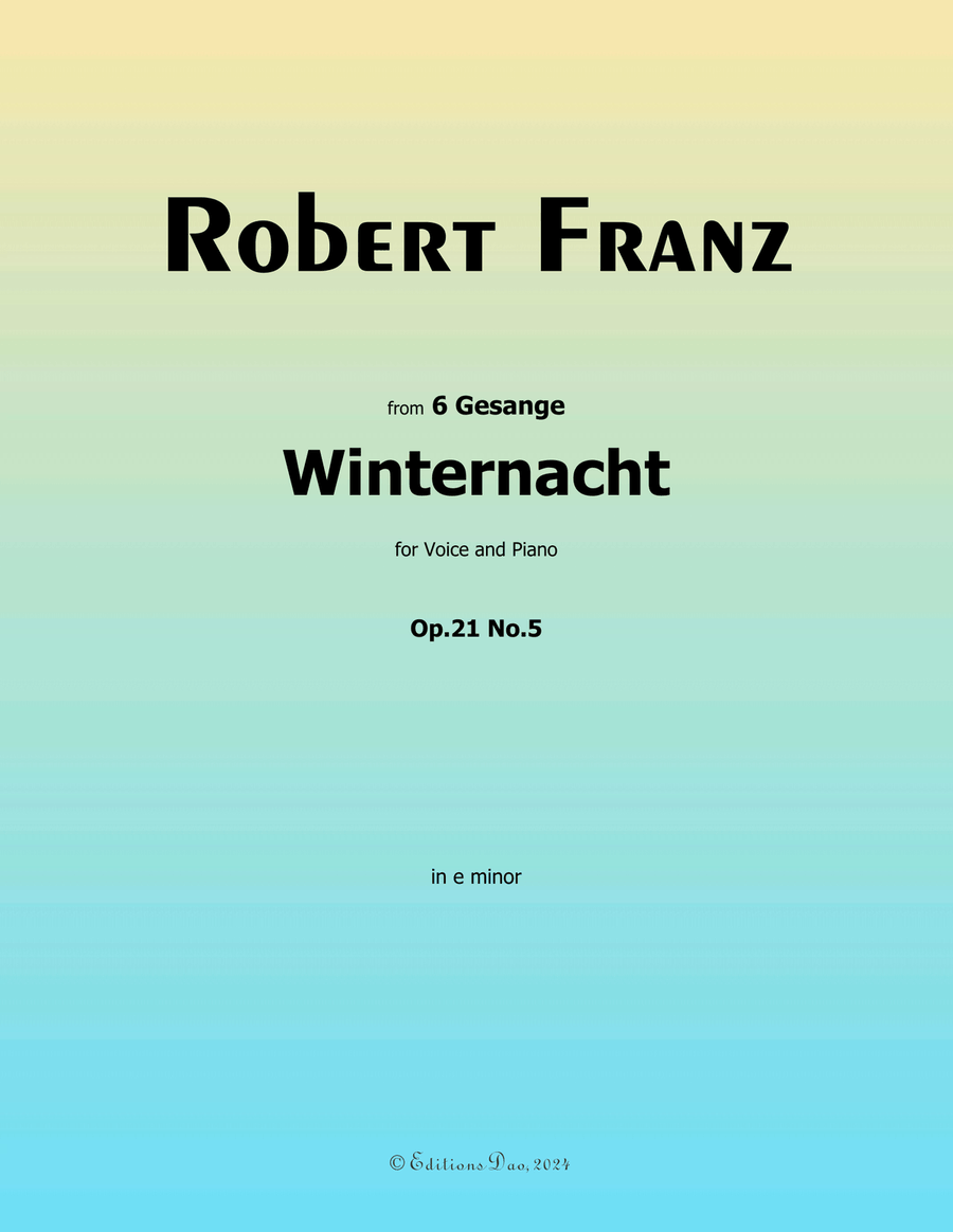 Winternacht, by Robert Franz, in e minor Voice scores gallery preview page 1