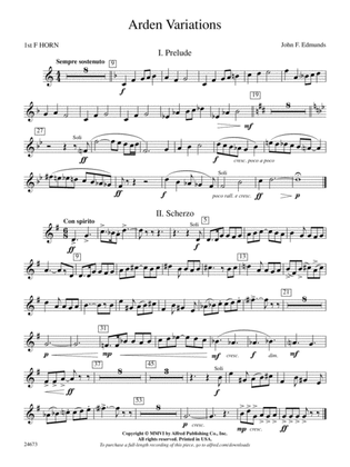 Arden Variations: 1st F Horn
