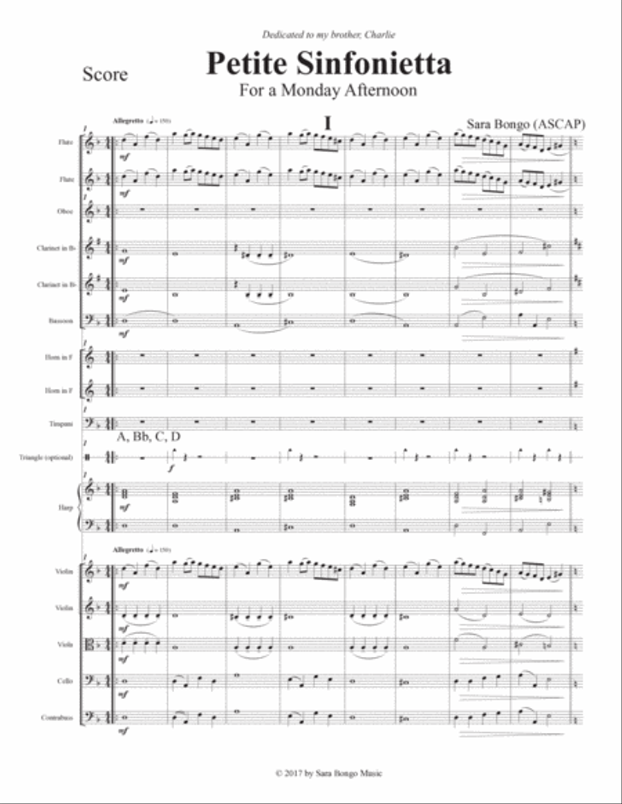 Petite Sinfonietta For a Monday Afternoon Chamber Orchestra scores gallery preview page 2