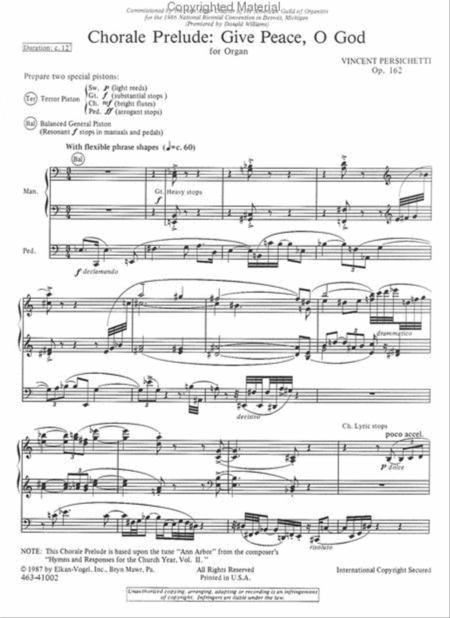 Chorale Prelude: Give Peace, O God Chamber Music scores gallery preview page 2