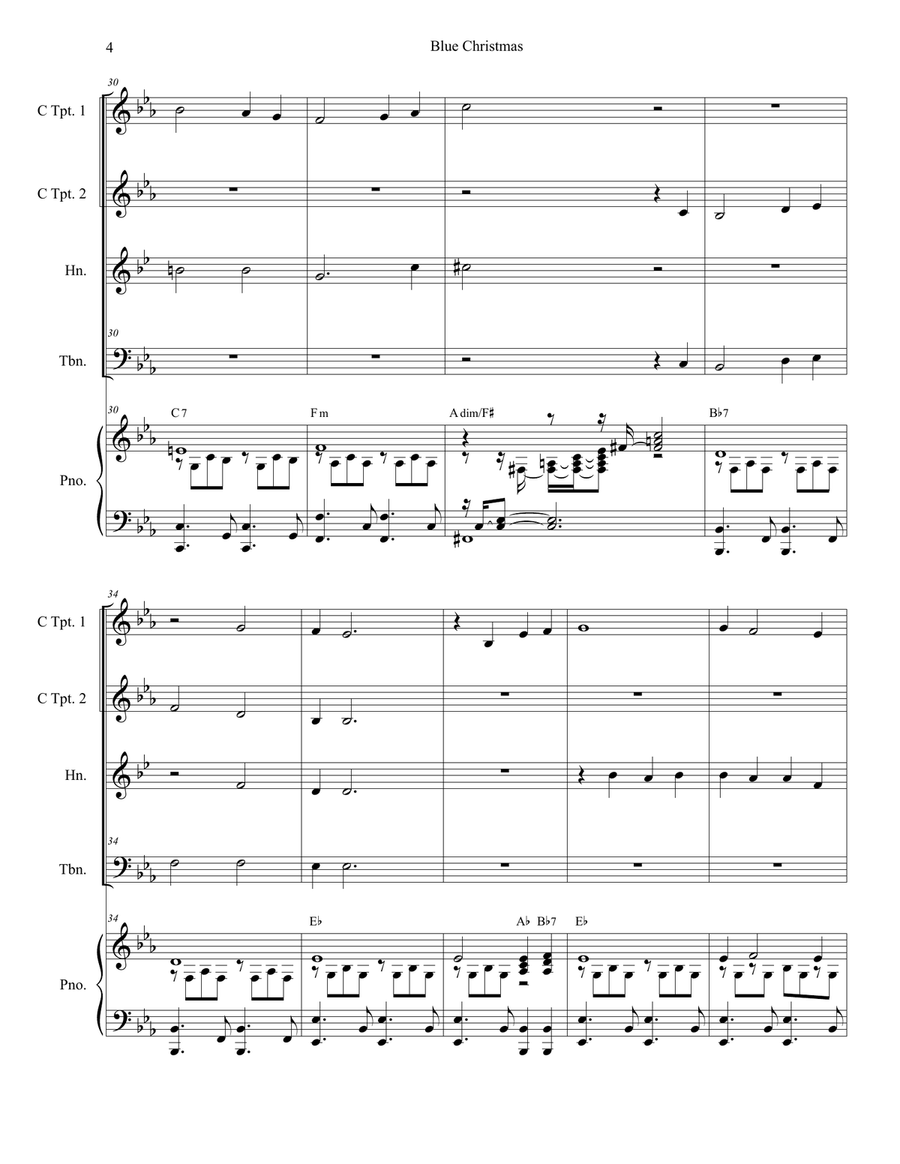 Blue Christmas Brass Ensemble scores gallery preview page 4