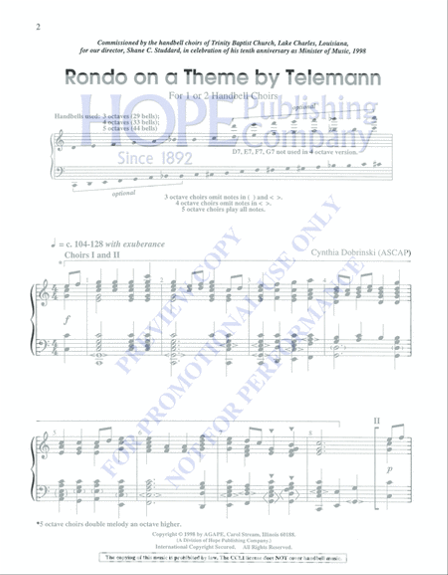 Rondo on a Theme by Telemann 5-Octaves scores gallery preview page 2
