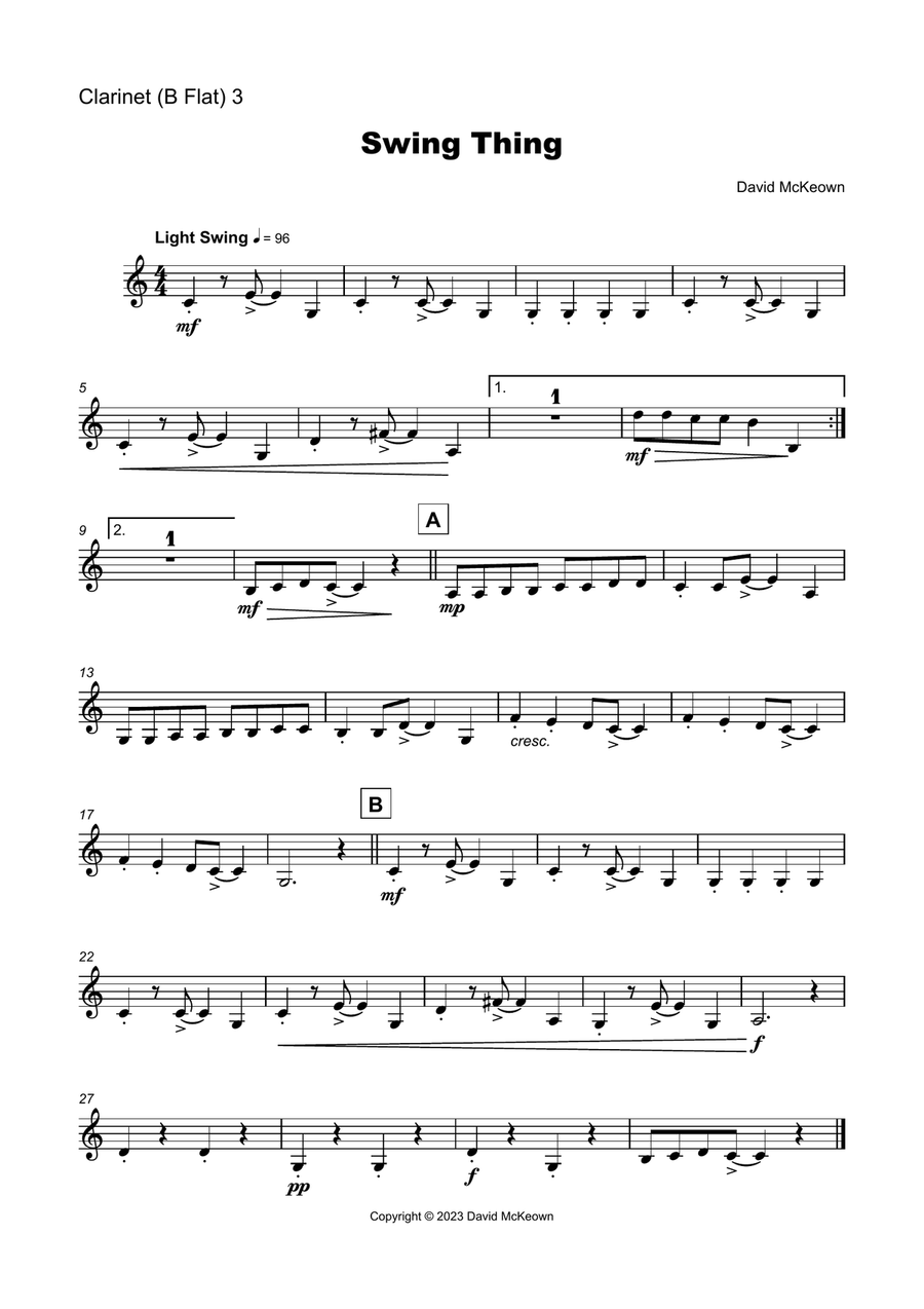 5 Jazz Trios for Clarinet Woodwind Ensemble scores gallery preview page 6