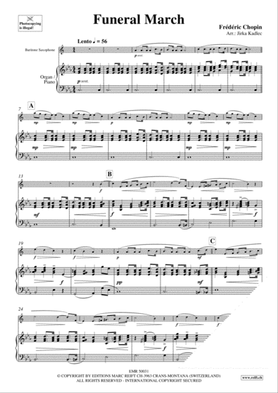 Funeral March Baritone Saxophone scores gallery preview page 3