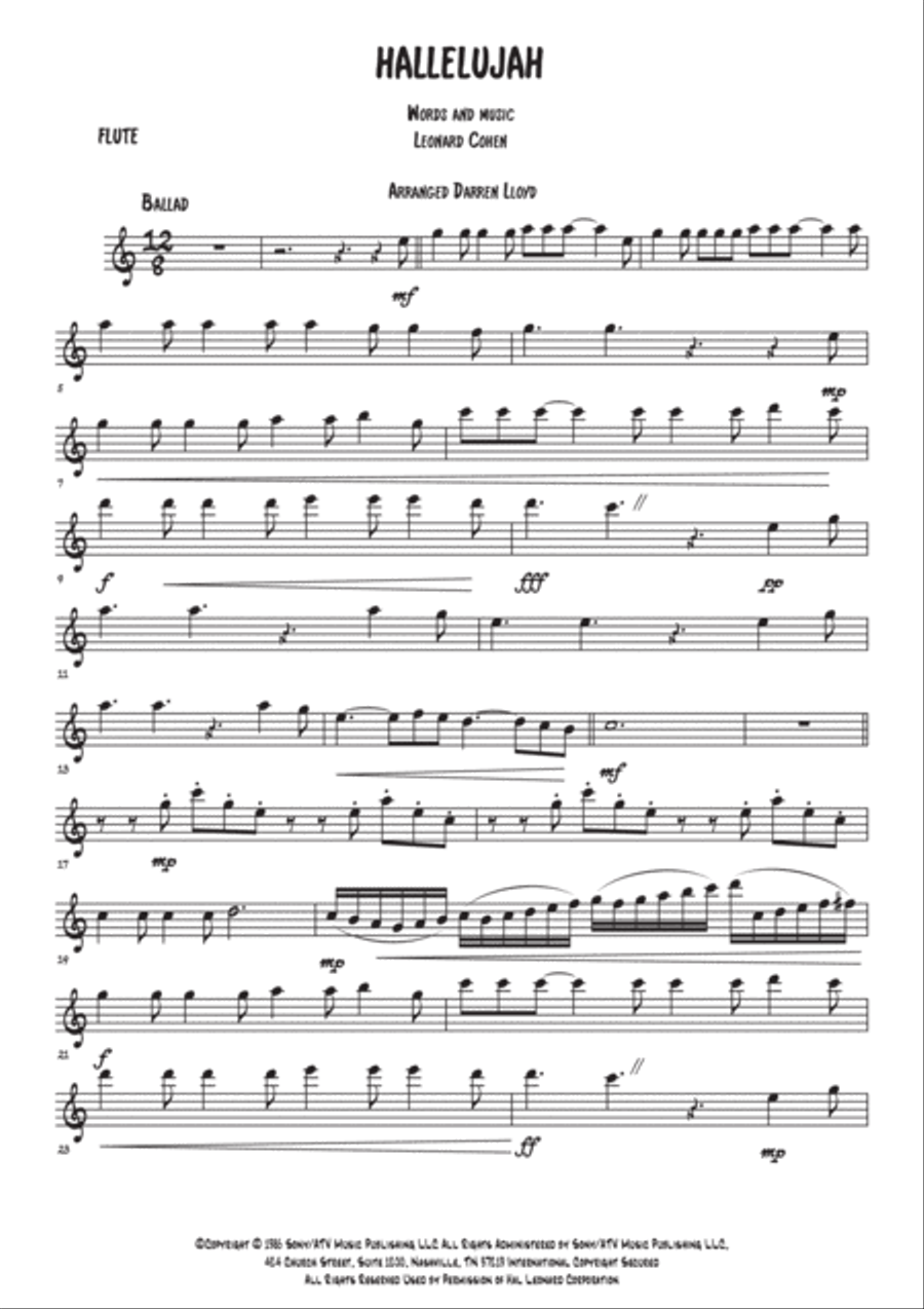 Hallelujah Hallelujah Woodwind Quartet scores gallery preview page 6