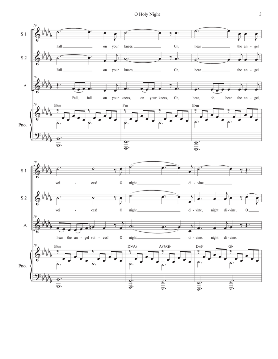 O Holy Night (Vocal Trio - (SSA) - High/Medium Key) O Holy Night (Vocal Trio - (SSA) - High/Medium Key) SSA scores gallery preview page 4